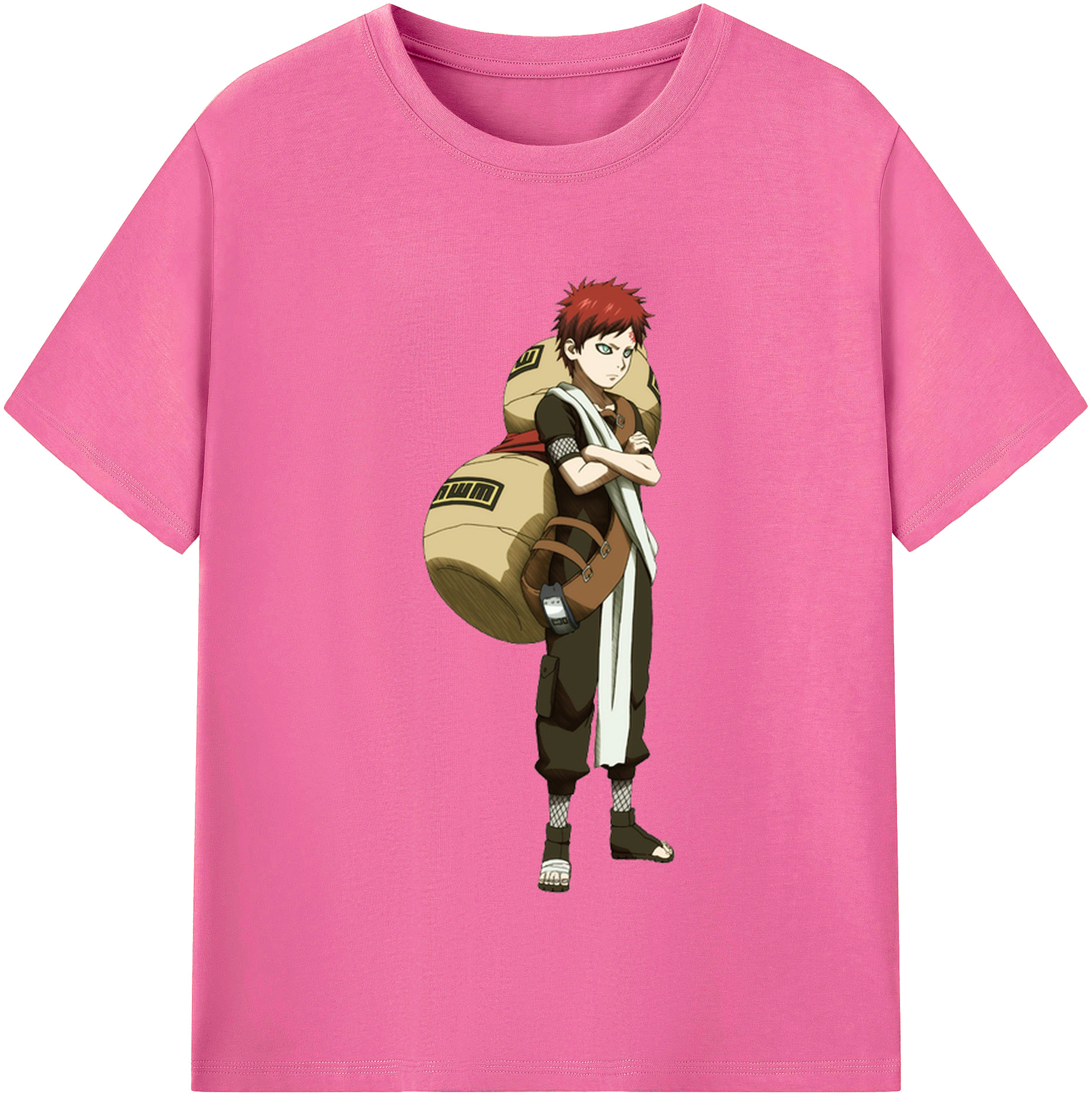 （画像用） NARUTO -ナルト- ガアラ Gaara レディースカジュアルプリントTシャツ（綿100％）